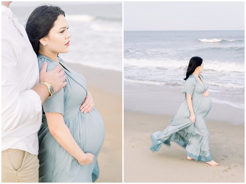 pregnant mother on the beach

