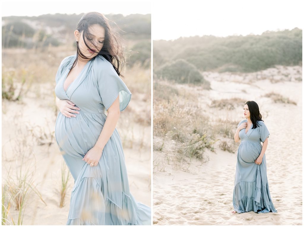 pregnant mother in the sand dunes

