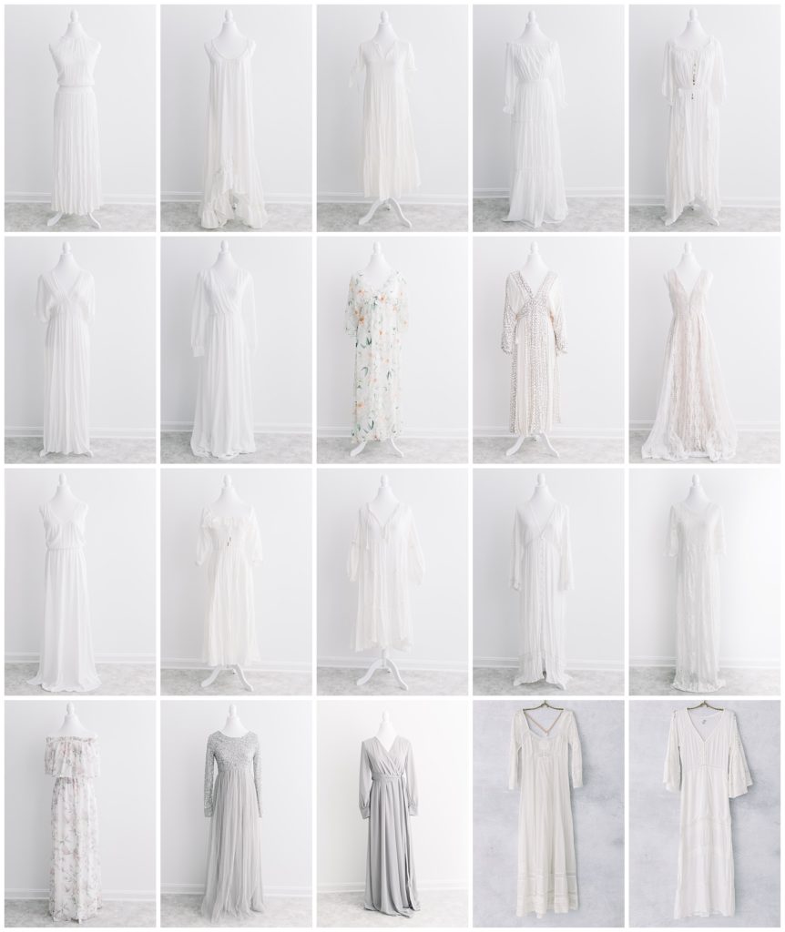 client wardrobe white dresses
