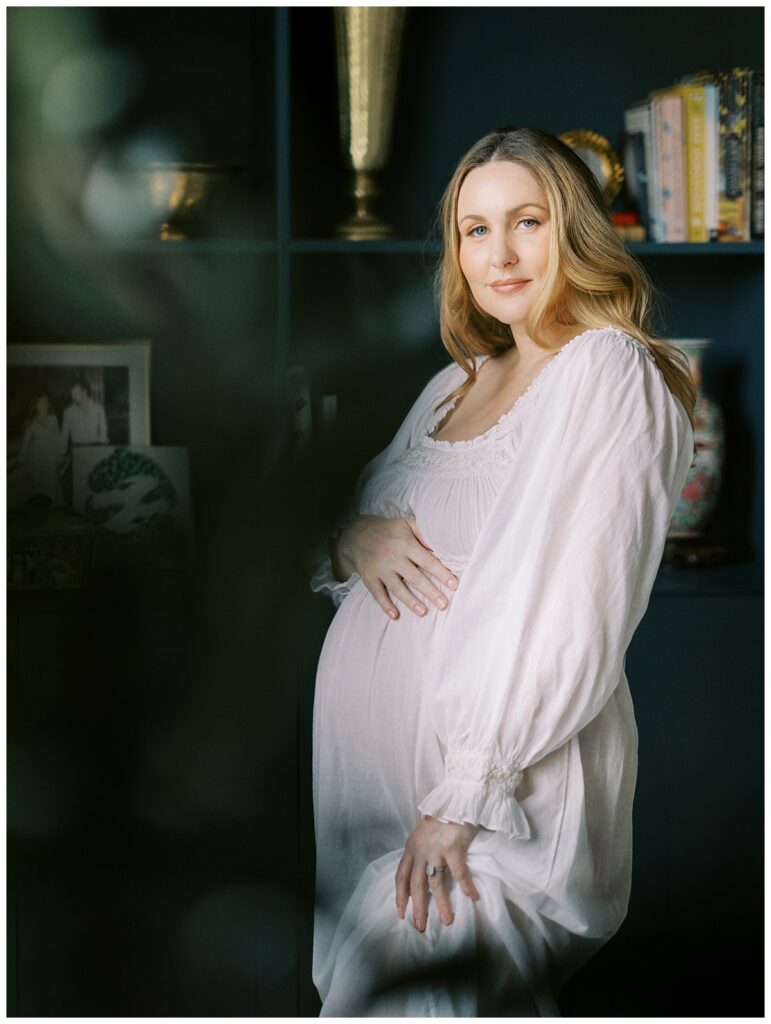 portrait of a pregnant woman in her home