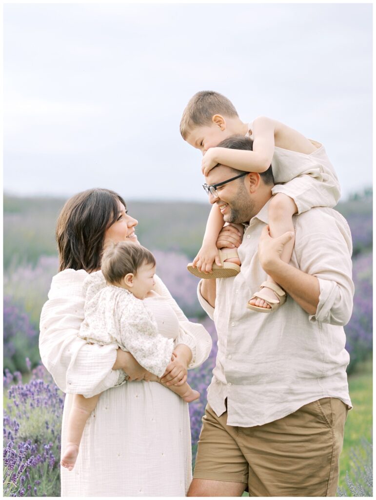 stuttgart family photographer shares images of a family in lavender field
